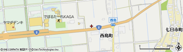 石川県加賀市西島町（チ）周辺の地図