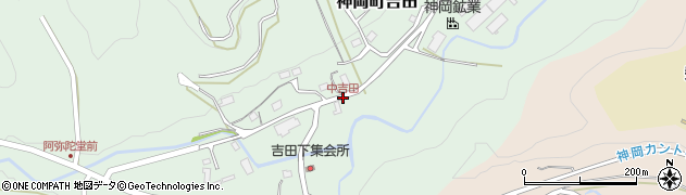 中吉田周辺の地図