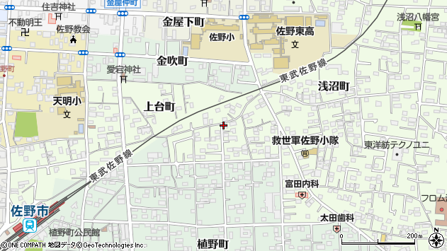〒327-0006 栃木県佐野市上台町の地図