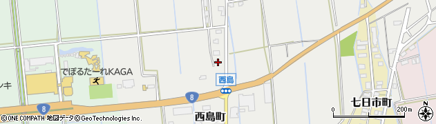 石川県加賀市西島町ワ2周辺の地図
