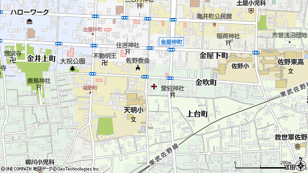 〒327-0007 栃木県佐野市金吹町の地図