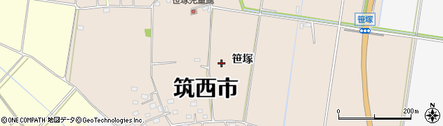 茨城県筑西市笹塚周辺の地図
