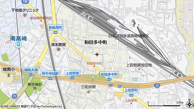 〒370-0844 群馬県高崎市和田多中町の地図