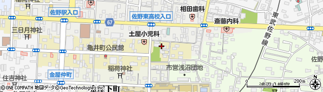 栃木県佐野市亀井町16周辺の地図