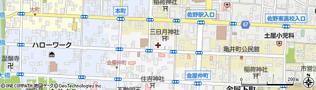 栃木県佐野市大和町周辺の地図