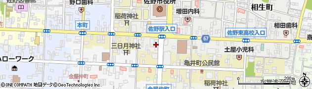 カギの１１０番救急車佐野市役所周辺の地図