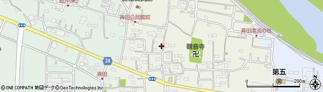 群馬県玉村町（佐波郡）斎田周辺の地図