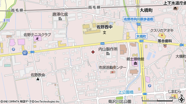 〒327-0003 栃木県佐野市大橋町の地図