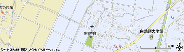 栃木県小山市大行寺周辺の地図