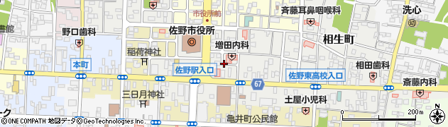 栃木県佐野市高砂町周辺の地図