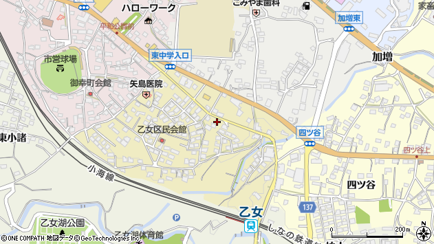 〒384-0004 長野県小諸市乙女の地図