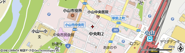 小山中央二郵便局周辺の地図