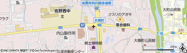 栃木県　警察本部佐野警察署大橋町交番周辺の地図