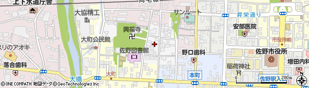 栃木県佐野市大蔵町周辺の地図