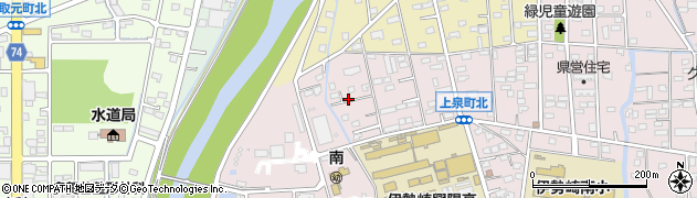 群馬県伊勢崎市上泉町周辺の地図
