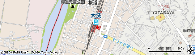 鹿島臨海鉄道株式会社　大洗車両区周辺の地図