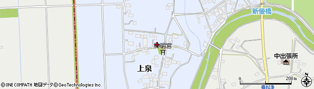 栃木県小山市上泉周辺の地図