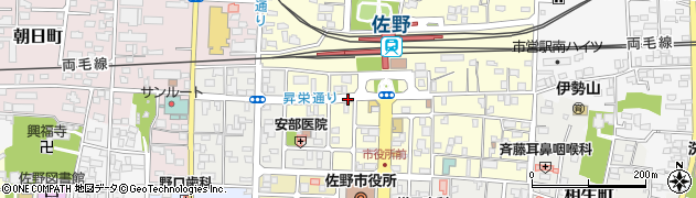佐野駅西側周辺の地図