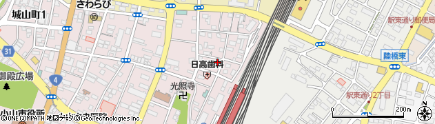 栃木県小山市城山町3丁目周辺の地図