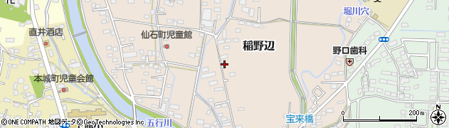 茨城県筑西市稲野辺182周辺の地図