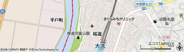 茨城県大洗町（東茨城郡）桜道周辺の地図