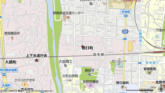 〒327-0011 栃木県佐野市朝日町の地図