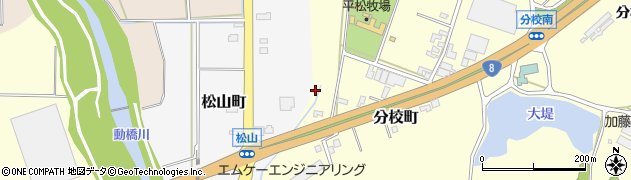 石川県加賀市分校町（ワ）周辺の地図