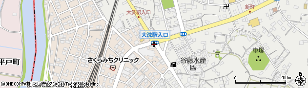 大洗駅入口周辺の地図