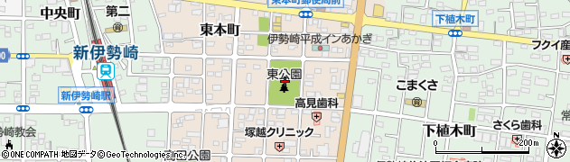 伊勢崎市東公園周辺の地図