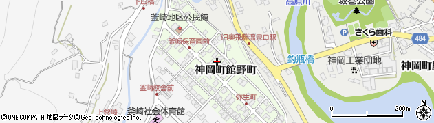 岐阜県飛騨市神岡町館野町周辺の地図