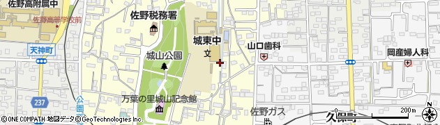 栃木県佐野市若松町周辺の地図
