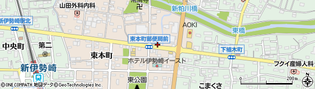 伊勢崎東本町郵便局周辺の地図