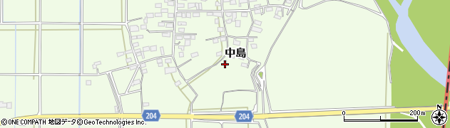 栃木県小山市中島周辺の地図