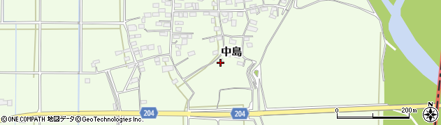 栃木県小山市中島周辺の地図
