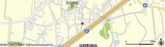石川県加賀市分校町と6周辺の地図