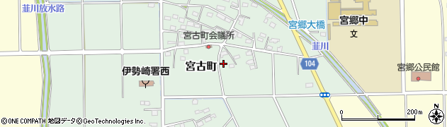 群馬県伊勢崎市宮古町周辺の地図