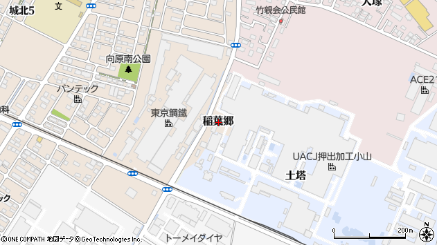 〒323-0021 栃木県小山市稲葉郷の地図