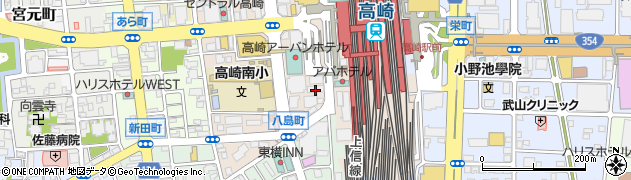高崎駅西口自転車駐車場周辺の地図