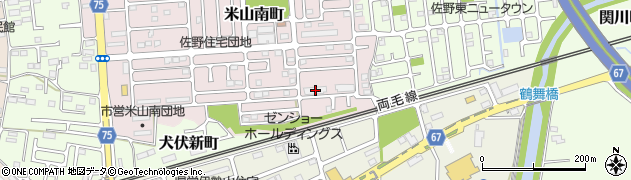 栃木県佐野市米山南町58周辺の地図