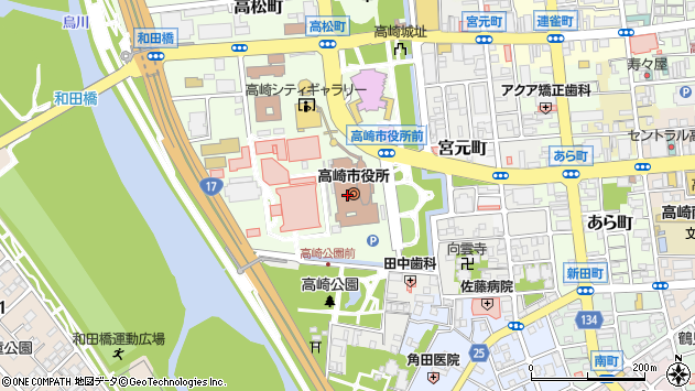 〒370-0000 群馬県高崎市（以下に掲載がない場合）の地図