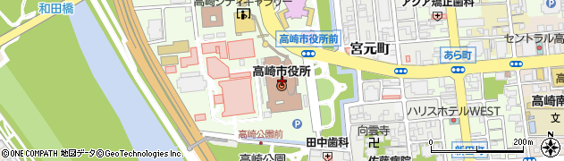 高崎市役所　総務部秘書課周辺の地図
