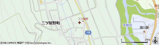 石川県白山市三ツ屋野町ヘ周辺の地図