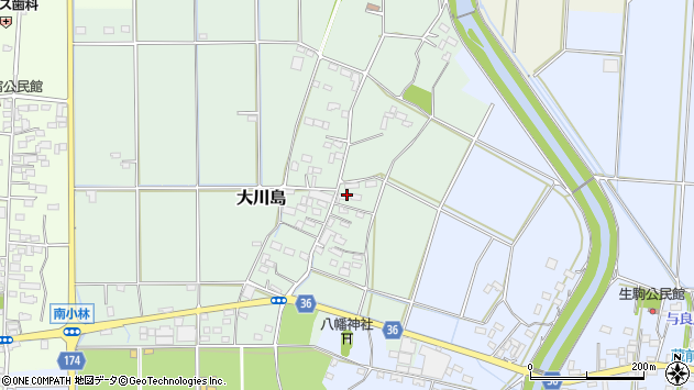 〒323-0058 栃木県小山市大川島の地図