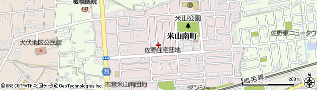 栃木県佐野市米山南町周辺の地図