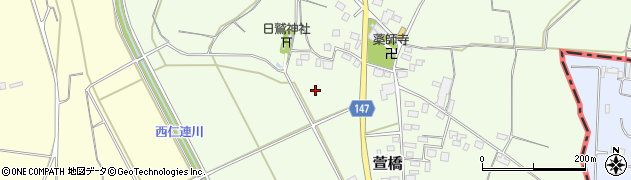 栃木県小山市萱橋周辺の地図