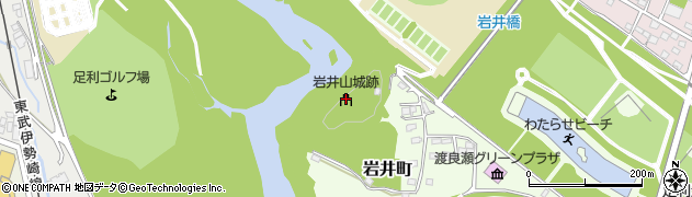 岩井山城跡周辺の地図