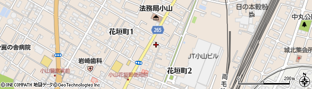 栃木県小山市花垣町周辺の地図