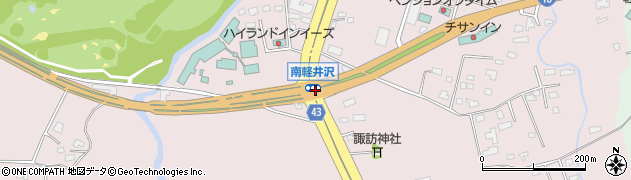 南軽井沢周辺の地図