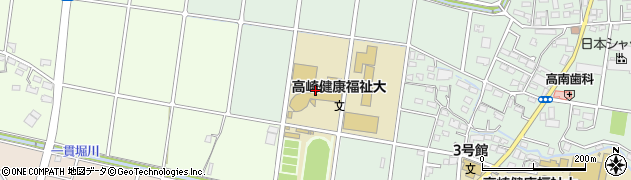 高崎健康福祉大学　第１体育館周辺の地図
