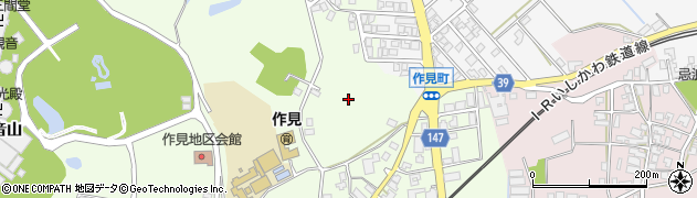 石川県加賀市作見町（ラ）周辺の地図